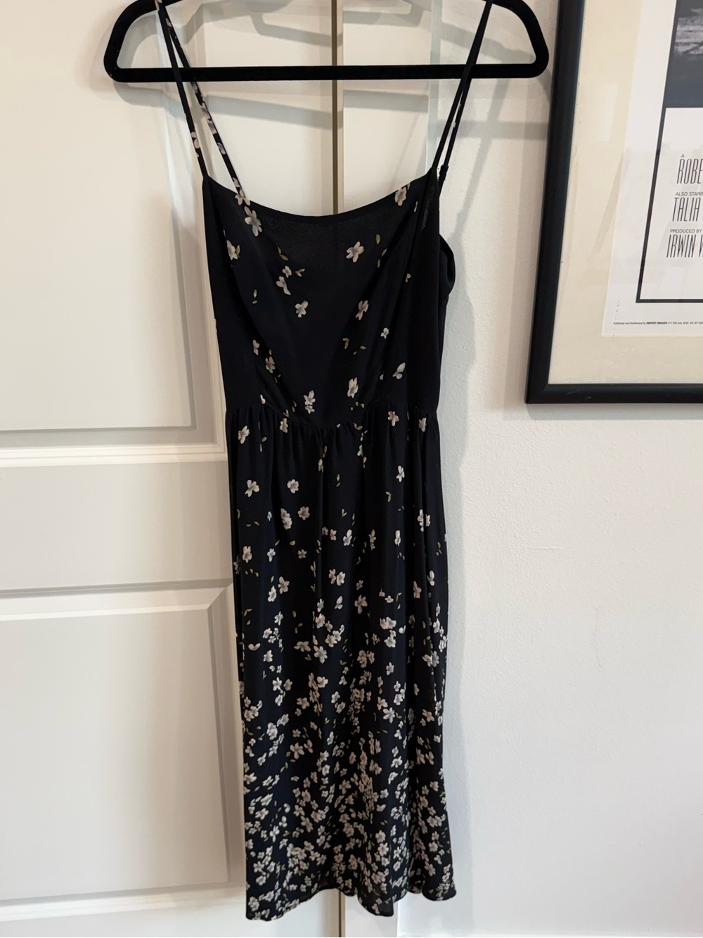 Reformation Black Floral Midi Slip Dress
